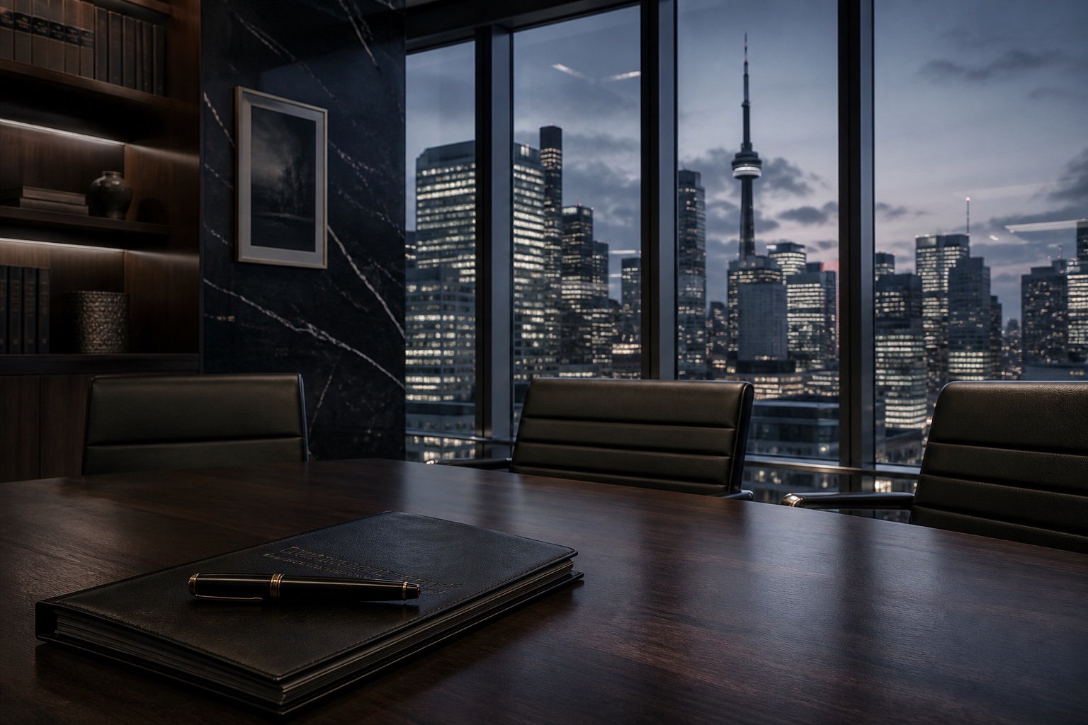Vosooghi Law counsel chambers overlooking Toronto